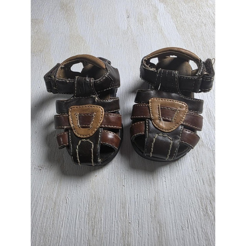 Baby Brown Sandal Size 2 Multicolor Leather Fisherman Sandals Shoes NWOT
